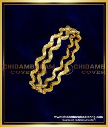 KBL047 - 1.10 Size South Indian One Gram Gold Daily Wear Neli Design New Born Baby Bangles 