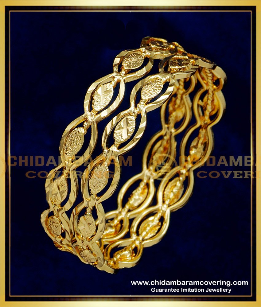 KBL050 - 1.12 Size Cute Real Gold Bangles Design One Gram Gold Baby Bangles Online 