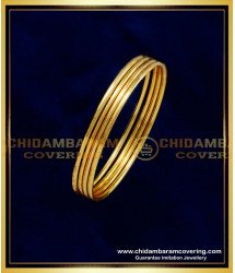 KBL052 - 1.08 Size 1 Gram Gold Plain Thin Light Weight Daily Wear Gold Bangles Design for Kids
