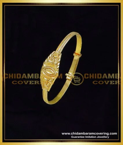 kbl057 1.10 size 1 gram gold baby bangles adjustable design online 3
