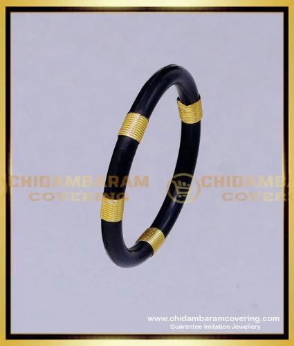 kbl062 1.06 size gold and black new born baby black bangle hand band online 1
