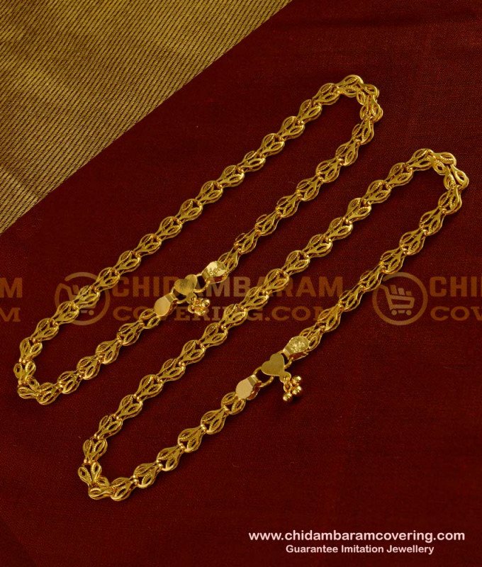 ANK004 - 10.5 Inch Beautiful One Gram Gold Guarantee Payal Design for Girl