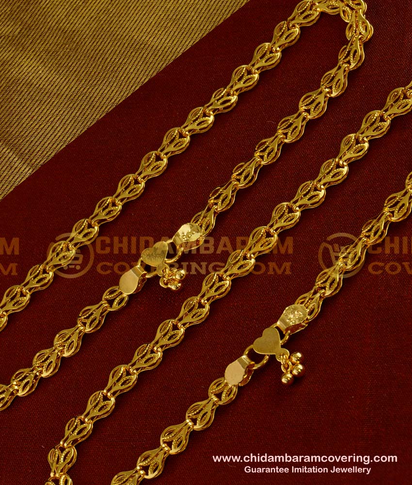 ANK004 - 10.5 Inch Beautiful One Gram Gold Guarantee Payal Design for Girl