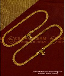 ANK006 - 10.5 Inch Bridal Wear Chain Design Gold Anklet Kolusu Design for Women