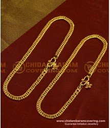 ANK014 - Bridal Wear Gold Flexible Chain Anklet Padasaram Design Buy Online