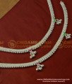 ANK030 - White Metal Heavy Beads Enamel Design Payal Buy Indian Artificial Jewellery Online