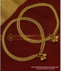 ANK033 - 11.5 Inch Bridal Wear Thick Chain Design Gold Anklet Kolusu Design for Women