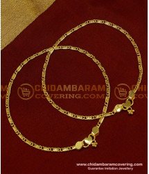 ANK036 - 10 Inch Light Weight  Simple Daily Wear Anklet Design Best Payal Design Indian Jewelry