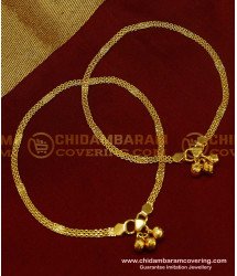 ANK037 - 10 Inch 1 Gm Gold Plated Simple Chain Design Office Wear Anklet Design for Ladies