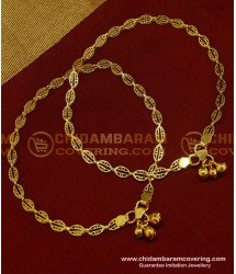 ANK038 - 11 Inch Fashionable Designer Gold Design Bridal Anklet Collections Gold Plated Jewelry