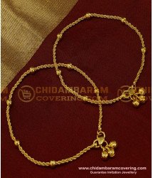 ANK046 - 11.5 Inch Trendy Light Weight Indian Daily Wear Ball Chain Anklet Design for Women