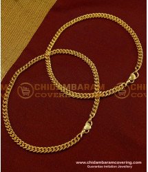 ANK052 - 9.5 Inches One Gram Gold Plated Thick Gold Chain Anklet Padasaram Design Buy Online