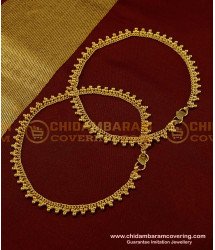 ANK053 - 11.5 Inch Real Gold Design Anklet Golden Beads Gold Plated Covering Payal Online Shopping