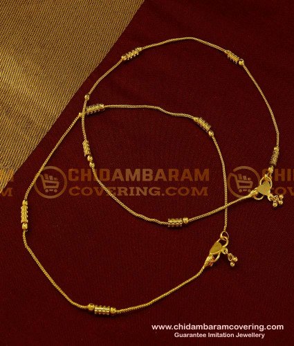 ANK056 - 12 Inch New Model Gold Plated Daily Wear Modern Simple Gold Anklet Payal for Women 