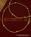 ANK060 - 8.5 Inch Trendy Real Gold Leg Padasaram Light Weight Chain Golden Beads Anklet Design Online