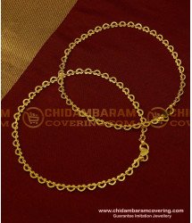 ANK062 - 10.5 Inch latest Modern anklet heart design light weight payal padasaram for ladies 