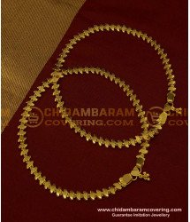 ANK064 - 11 Inch One Gram Gold Covering Anklet Collections Thick Designer Payal Buy Online 
