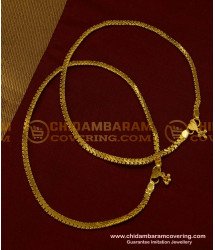 ANK067 - 12 Inch Trendy Real Gold Leg Padasaram Light Weight Chain Imitation Anklet Design Online