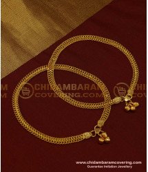 ANK072 - 10.5 Inches Buy Gold Payal Design Daily Wear Super Flexible Guaranteed Anklet Kolusu Designs Online  