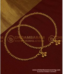 ANK074 - 11 Inch Buy One Gram Gold Covering Simple Thin Gold Beads Anklets Designs for Girls