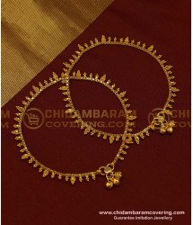 ANK076 - 10.5 Inch Kerala Style Gold Design One Gram Gold Latest Anklet Designs Online