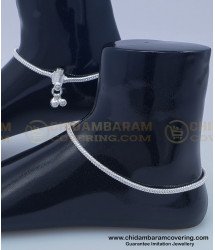 ANK079 - 10 Inches Buy Imitation Screw Type White Metal Anklet Online Shopping 