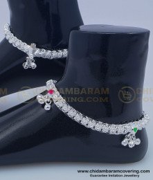 ANK084 - 10.5 Inches South Indian Jewelry Best Quality Designer White Metal Anklet Online