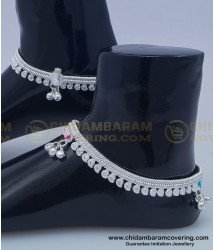 ANK085 - 10.5 Inches First Quality Mango Design Silver Anklet Velli Kolusu Collections for Daily Use 