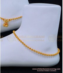 ANK094 - 10 Inch Gold Plated Ball Chain Golden Beads Anklet Gold Covering Payal Online 
