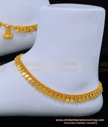 ANK097 - 9.5 Inches Attractive Real Gold Look Mango Design One Gram Gold Anklet Buy Online 
