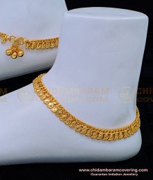 ANK102 - 11 Inches Trendy Gold Look Mango Design One Gram Gold Anklet Buy Online