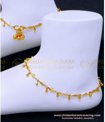 ANK111 - 10.5 Inch Modern Simple One Gram Gold Plated Anklets Design