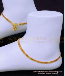 ANK112 - 10.5 Inch Daily Wear Chain Model Simple Gold Kolusu Designs