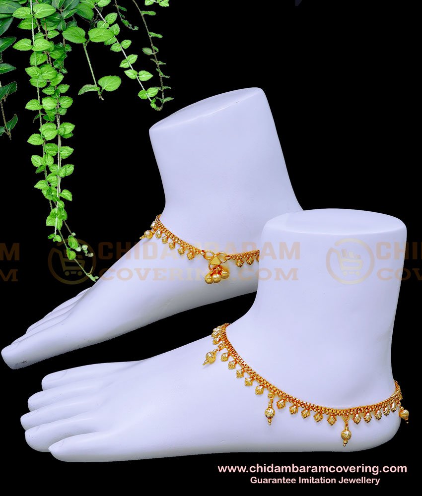 gold kolusu design, thulhan payal, real gold anklets, gold plated anklets, latest anklet designs, kolusu design in velli, anklet designs gold, payal gold jewellery