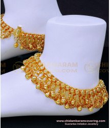 ANK119 - 11 Inch Wedding Heavy Anklets Bridal Gold Payal Design Online 