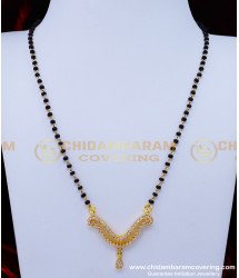 BBM1047 - American Diamond Short Black Beads Mangalsutra Online