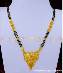 BBM1049 - Traditional Gold Forming Black Beads Short Mangalsutra Design