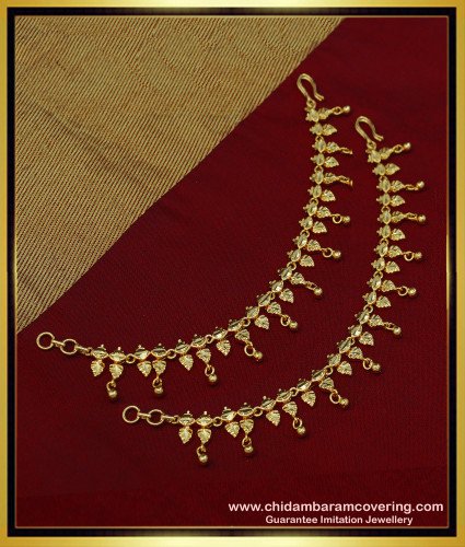 MAT131 - Latest Bridal Wear Real Gold Color One Gram Gold Leaf Design Matilu Design Online 