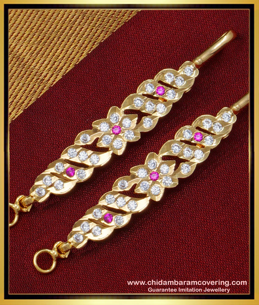  matilu design, one gram gold jewellery, champaswarlu, ear chain,