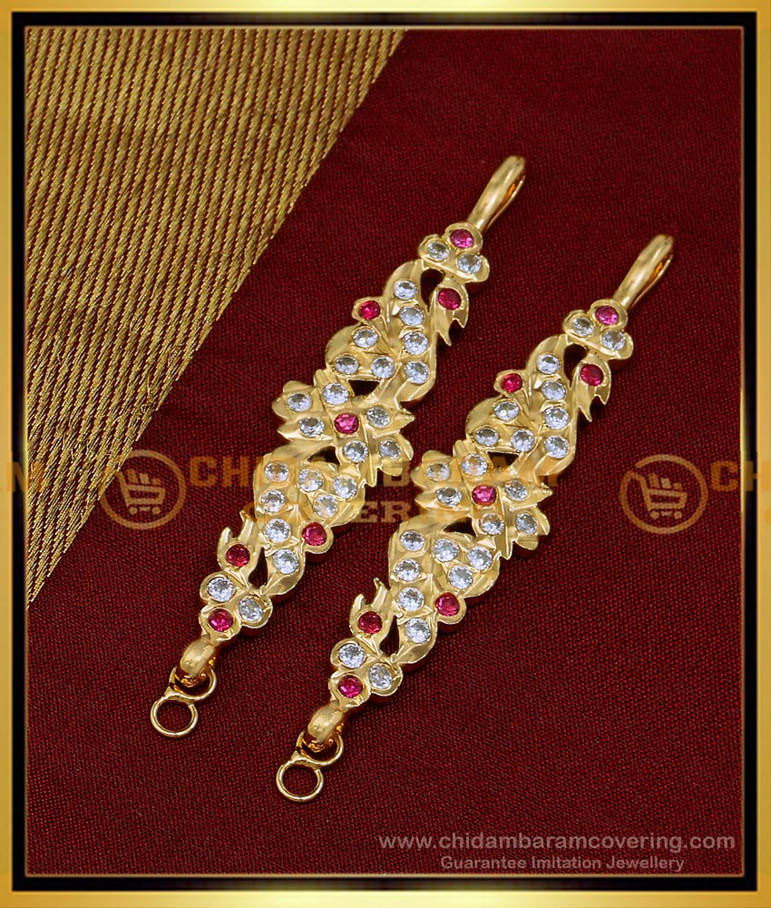   Impon Jewellery Stone Mattal Ear Chain Designs for Ladies