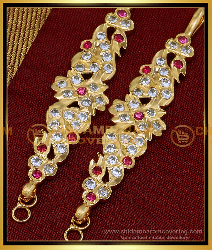   Impon Jewellery Stone Mattal Ear Chain Designs for Ladies