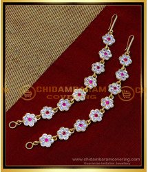 MAT197 - Elegant Flower Design Stone Impon Ear Chain for Wedding