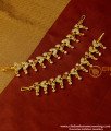 MAT31 - Latest Impon Real Gold Design Bridal Wear Leaf Design Stone Mattal Design Side Ear Chain Online