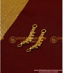 MAT52 - Cute Small Size Side Ear Chain Chidambaram Covering Gold Matilu Design Online