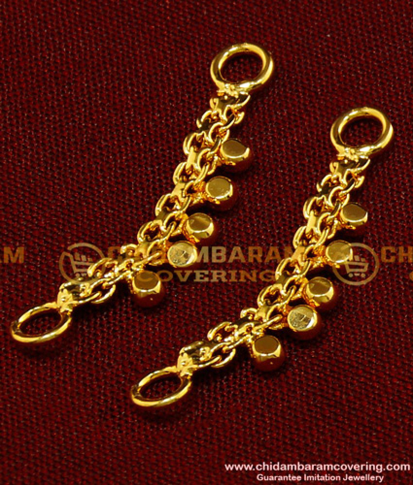 MAT52 - Cute Small Size Side Ear Chain Chidambaram Covering Gold Matilu Design Online