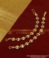 MAT56 - Impon Bridal Wear Red and White Stone Mattal Design Side Ear Chain Online