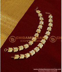 MAT61 - Stunning Gold Full White Ad Stone Gold Plated Leaf Design Impon Maatal Online Shopping