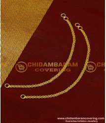 MAT72 - Gold Plated Simple Light Weight Flexible Thin Delhi Chain Ear Chain Mattal Designs Online