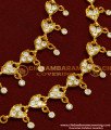 MAT76 - Attractive Gold Look Five Metal Full White Stone Impon Ear Chain Designs Online Shopping 