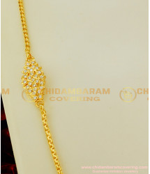 MCHN118 - Real Gold Design Impon White Stone Mugappu With Chain Buy Online Shopping
